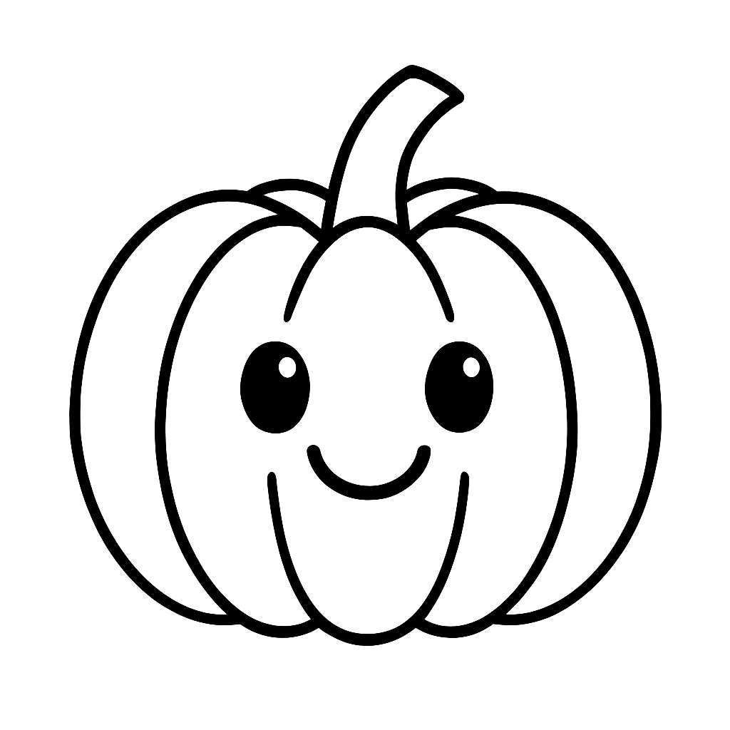 Cute Pumpkin Coloring Page for Toddlers - Preview