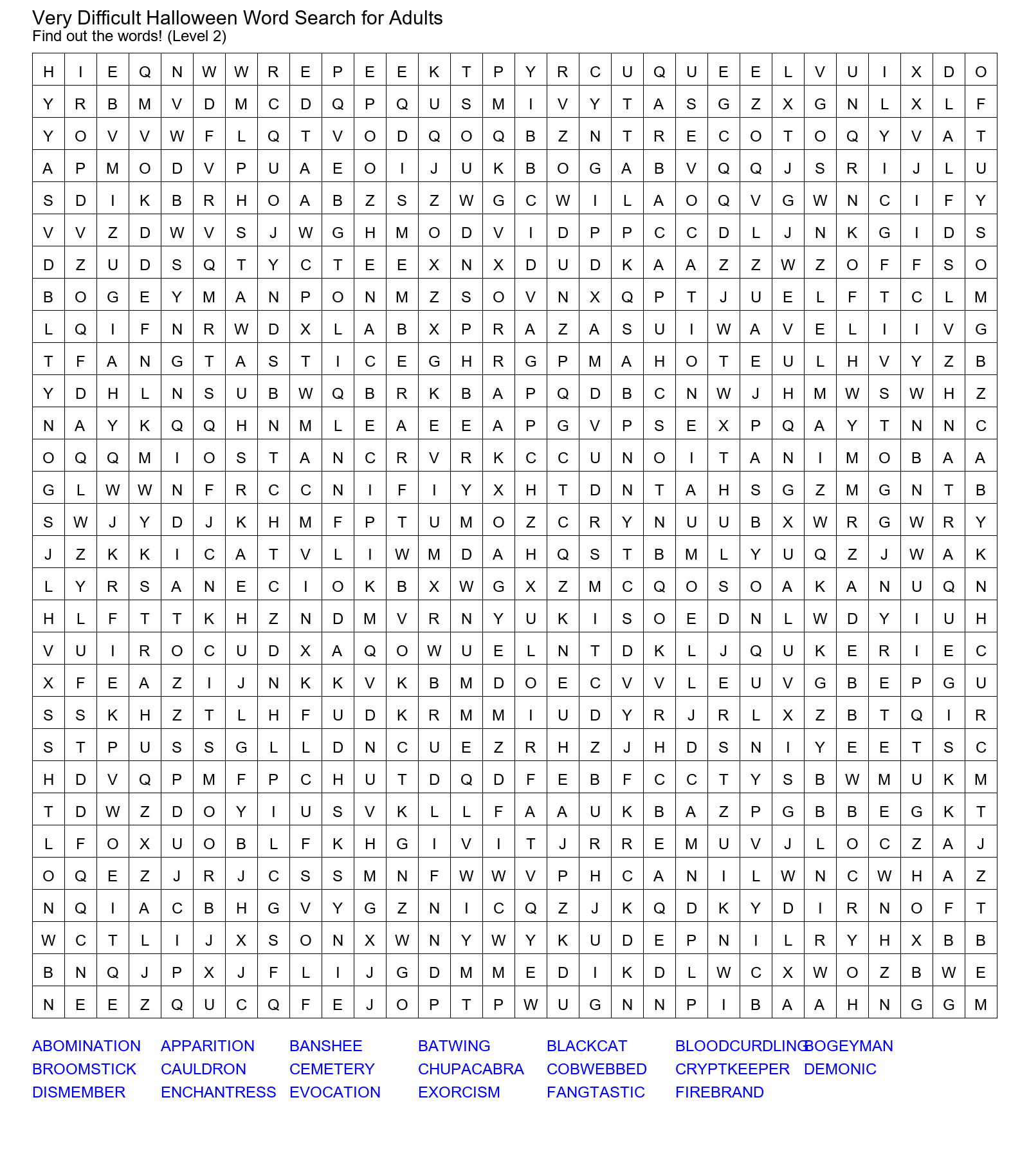 Very Difficult Halloween Word Search for Adults - Haunted Mansion Hunt preview